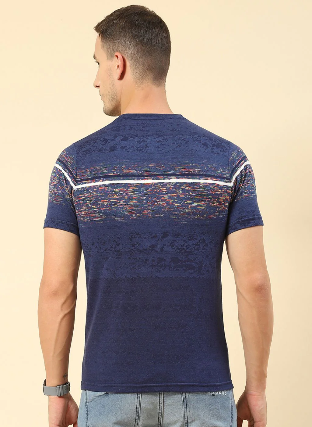 Men Blue Printed T-Shirt - Image 5