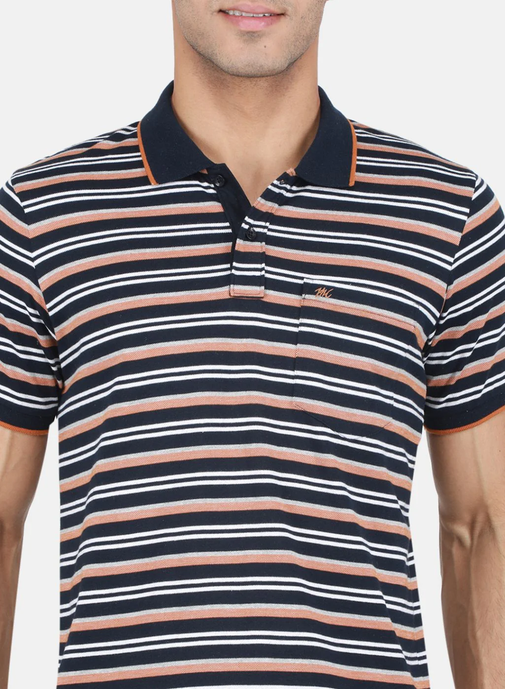 Men Blue & Rust Orange Stripe Lower Set - Image 6