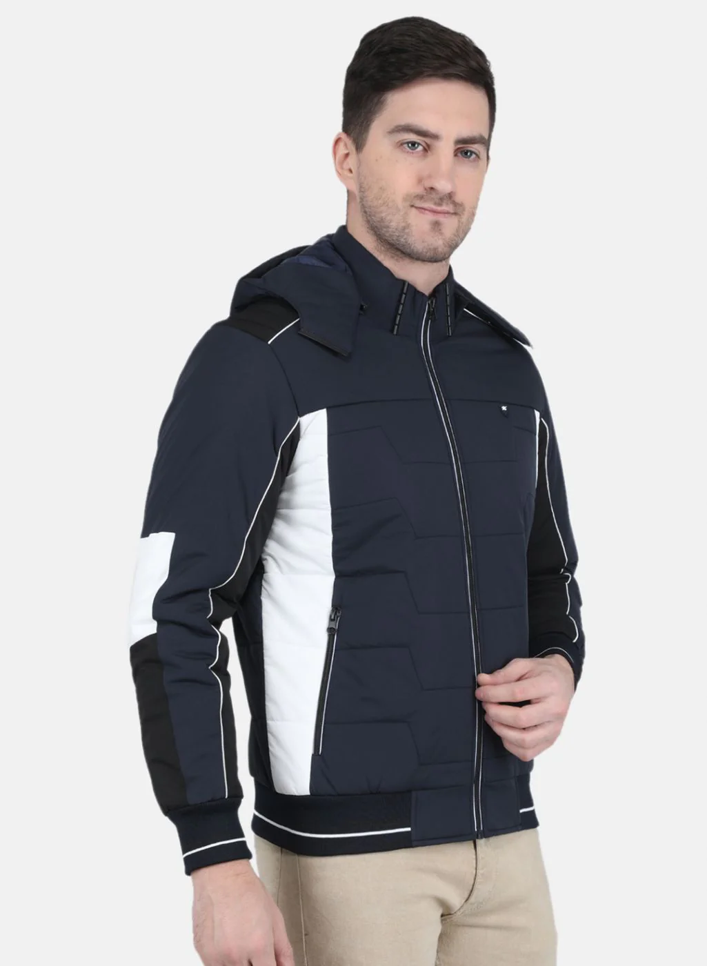 Men Blue Solid Jacket - Image 6