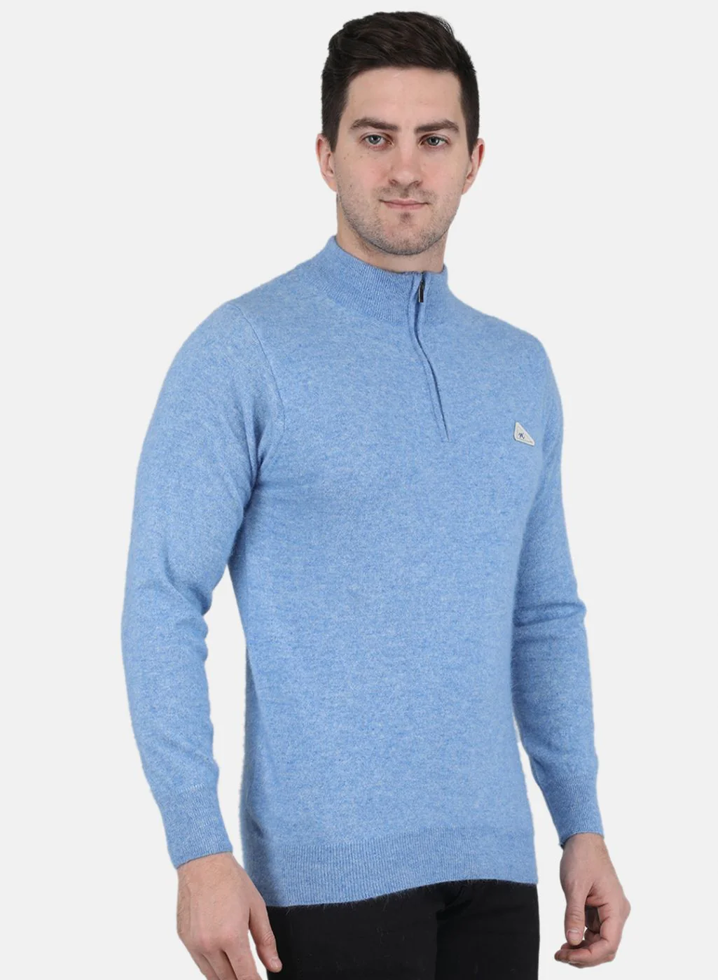 Men Blue Solid Pullover - Image 6
