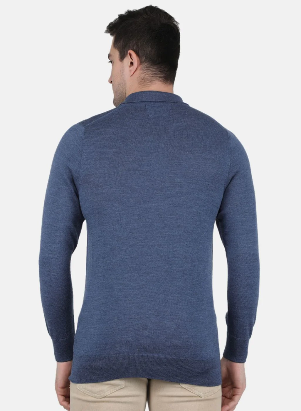 Men Blue Solid T-Shirt - Image 3