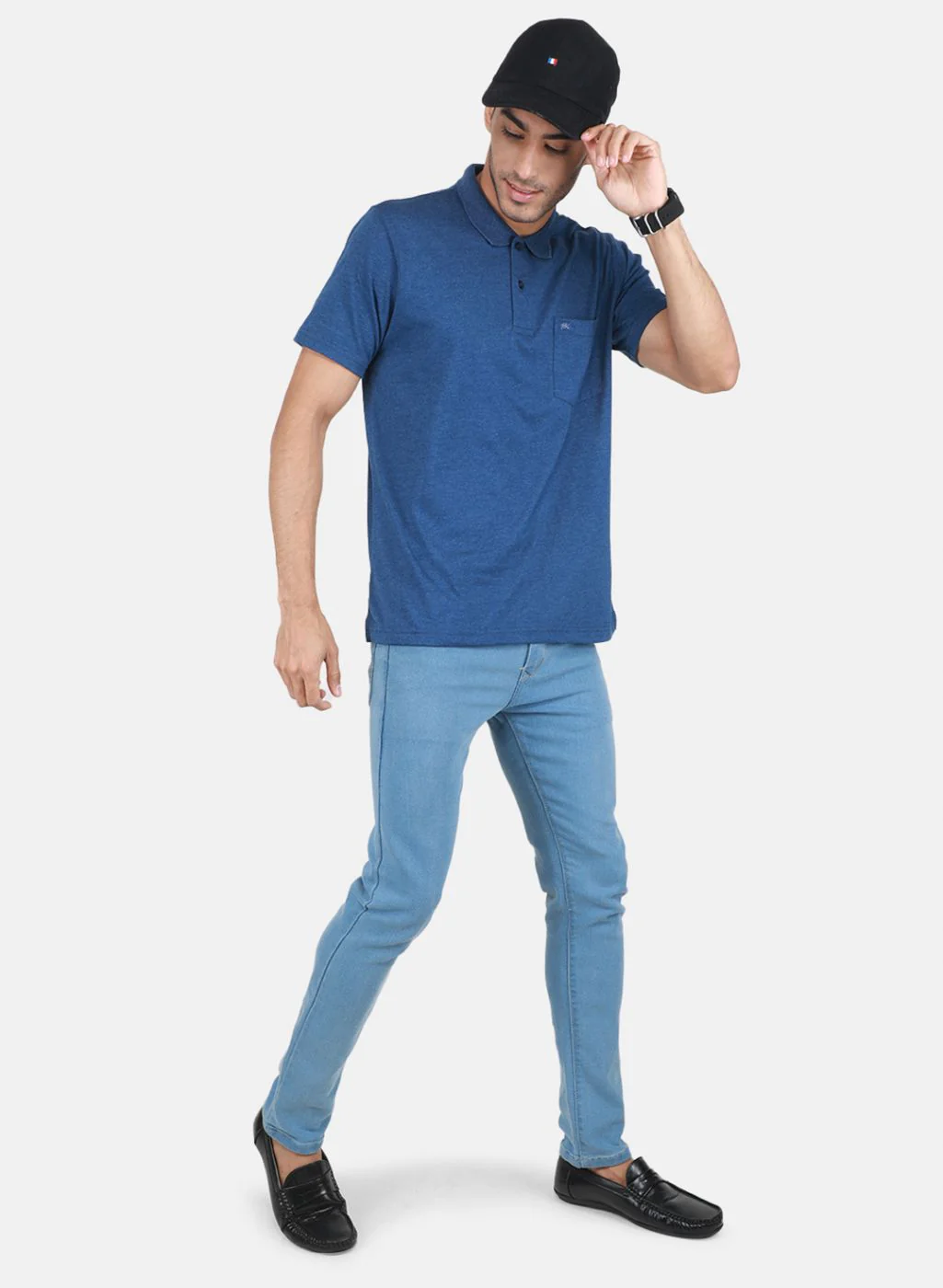Men Blue Solid T-Shirt - Image 5