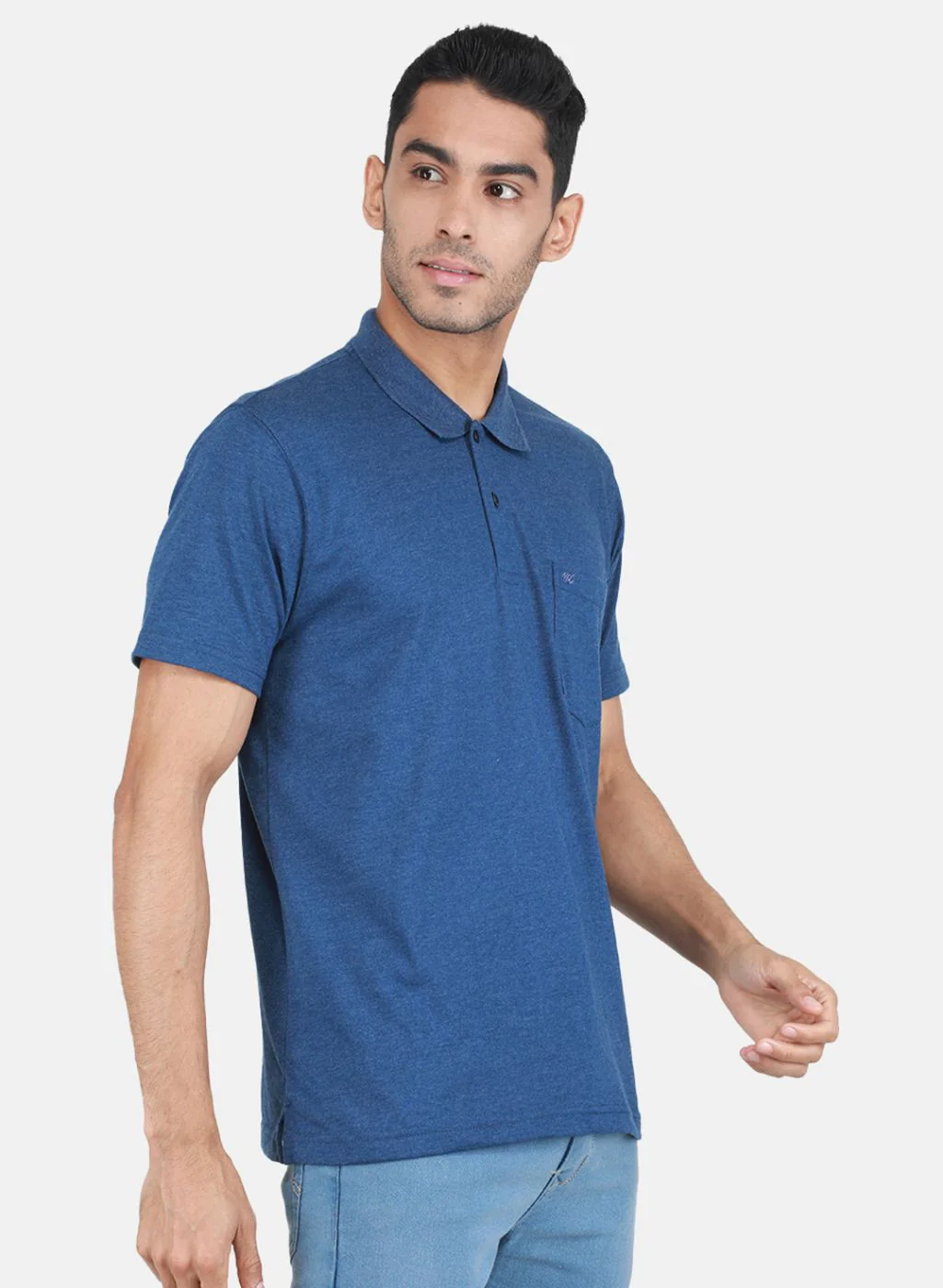 Men Blue Solid T-Shirt - Image 6