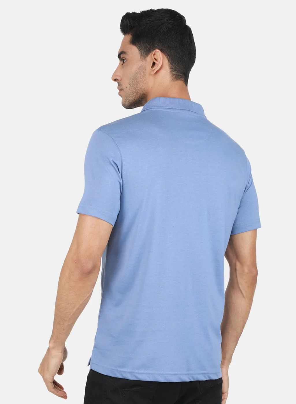 Men Blue Solid T-Shirt - Image 3