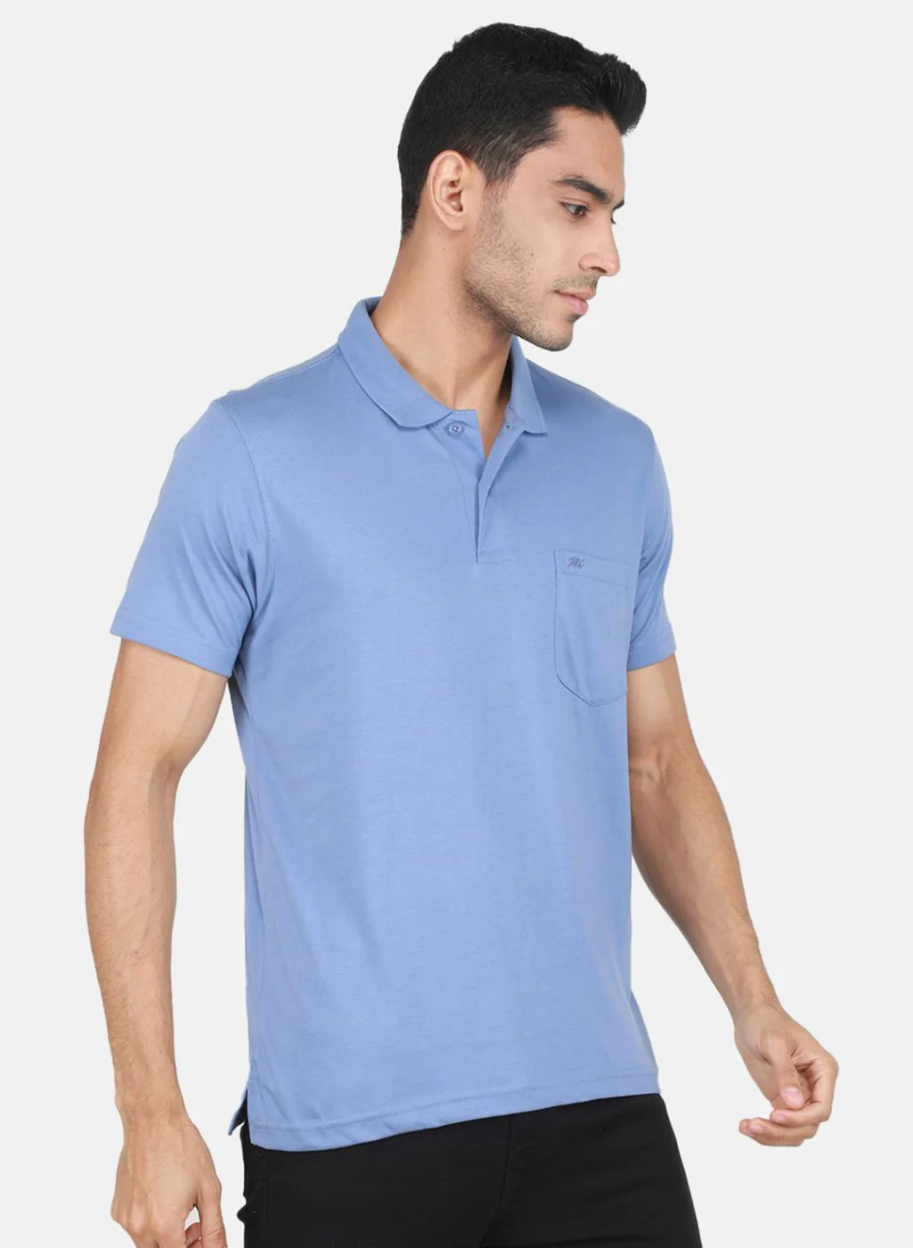 Men Blue Solid T-Shirt - Image 6