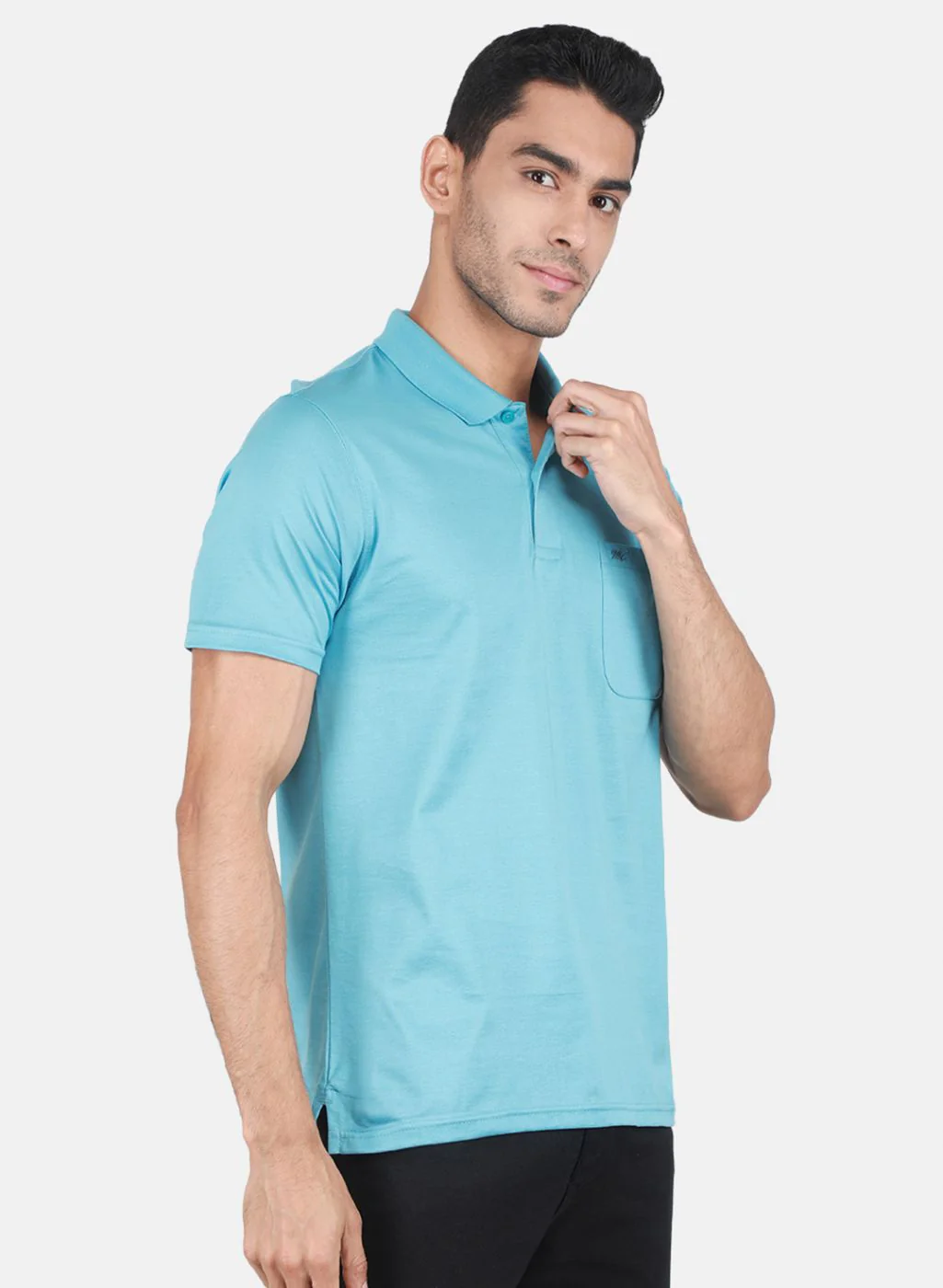 Men Blue Solid T-Shirt - Image 6