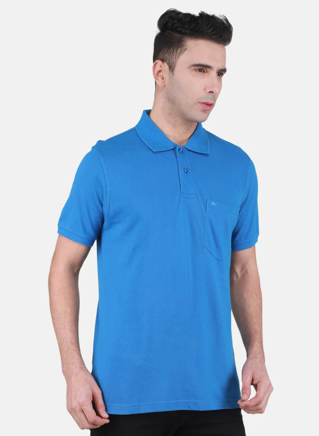 Men Blue Solid T-Shirt - Image 6