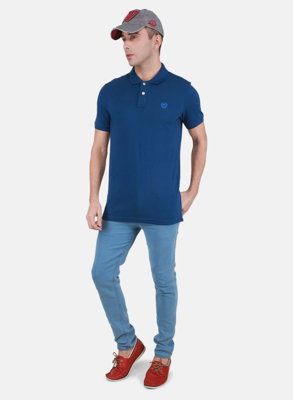 Men Blue Solid T-Shirt - Image 4