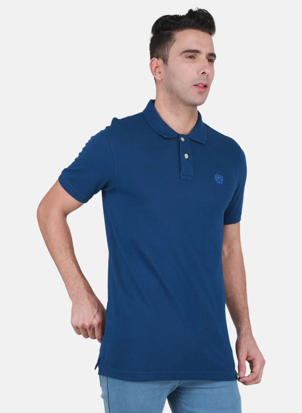 Men Blue Solid T-Shirt - Image 6