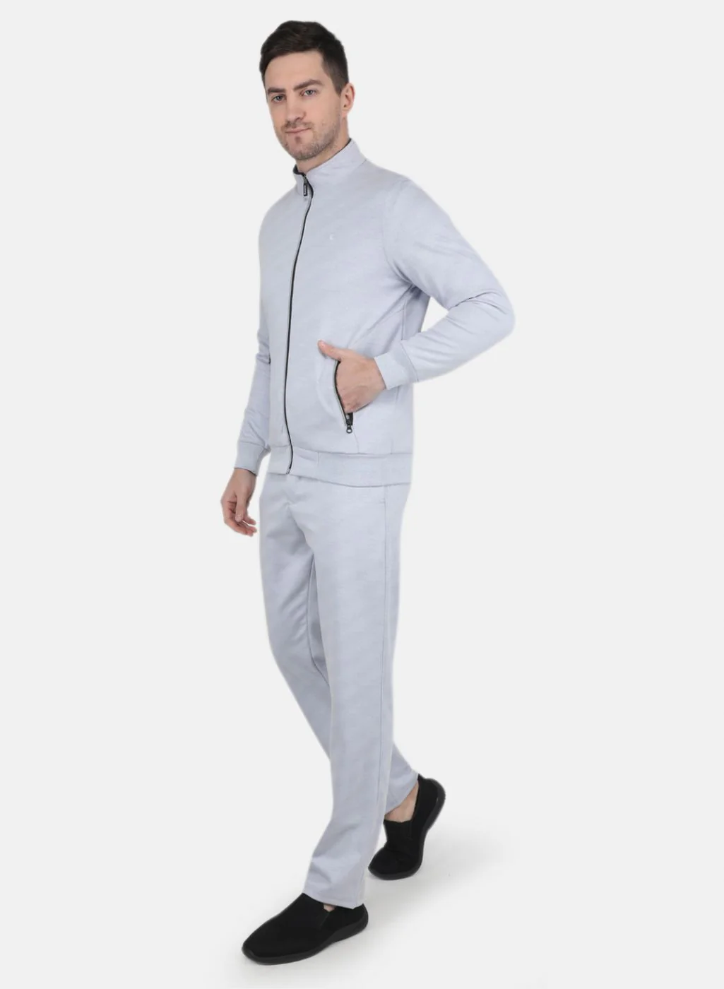 Men Blue Solid Tracksuit - Image 2