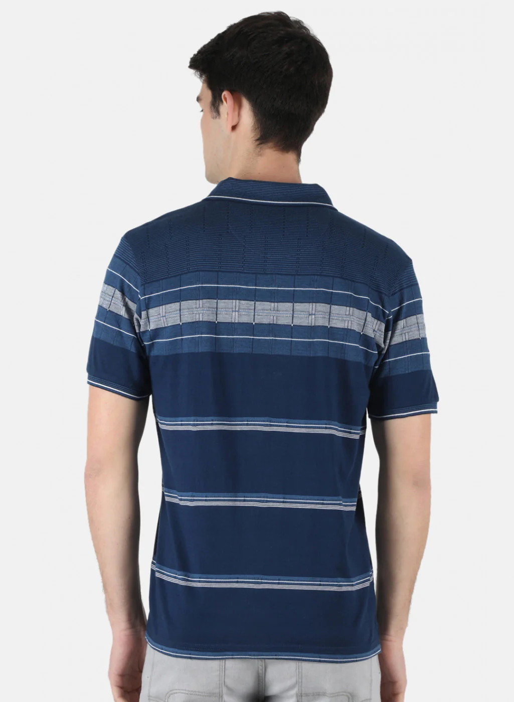 Men Blue Stripe T-Shirt - Image 2