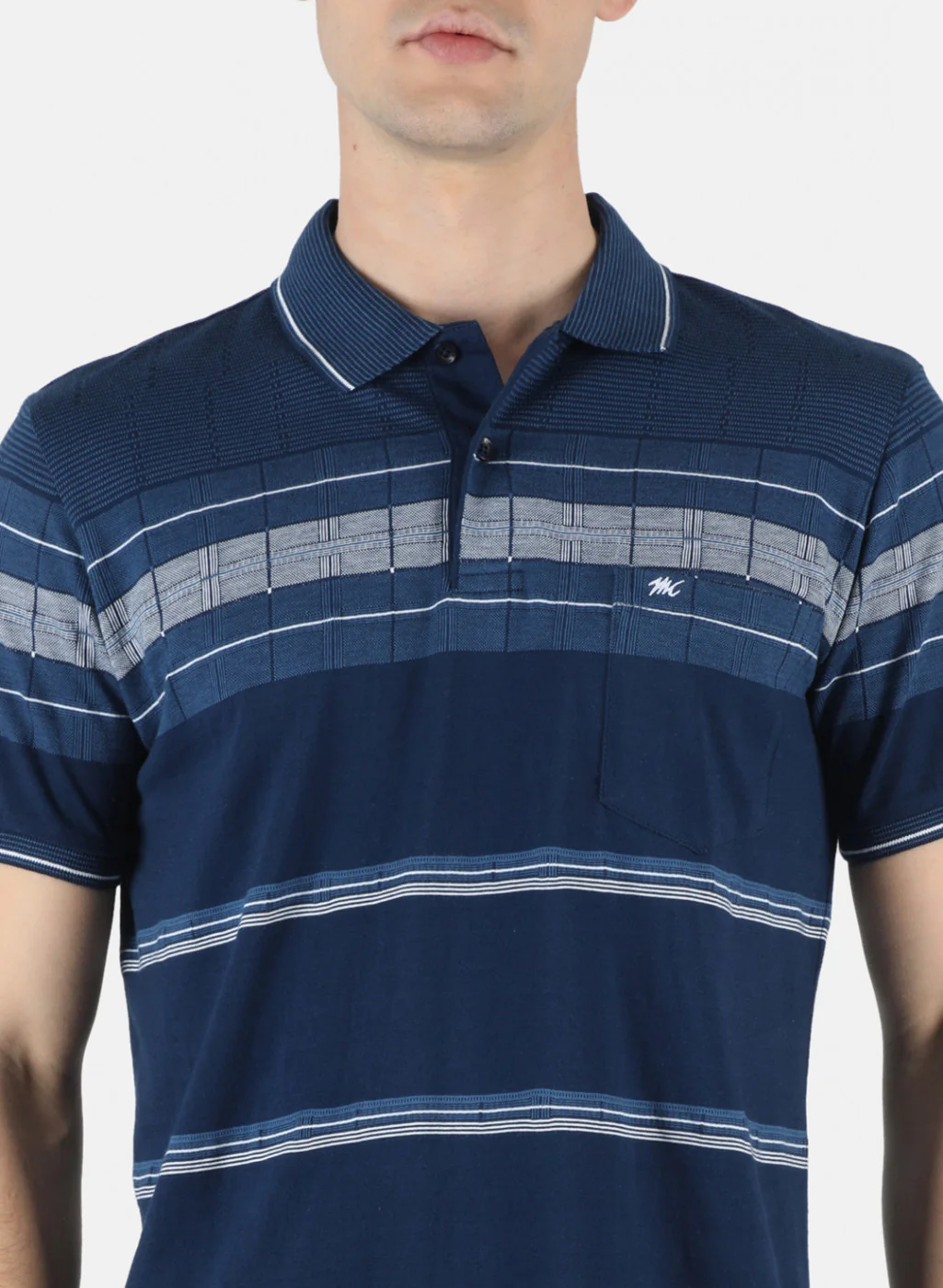 Men Blue Stripe T-Shirt - Image 4