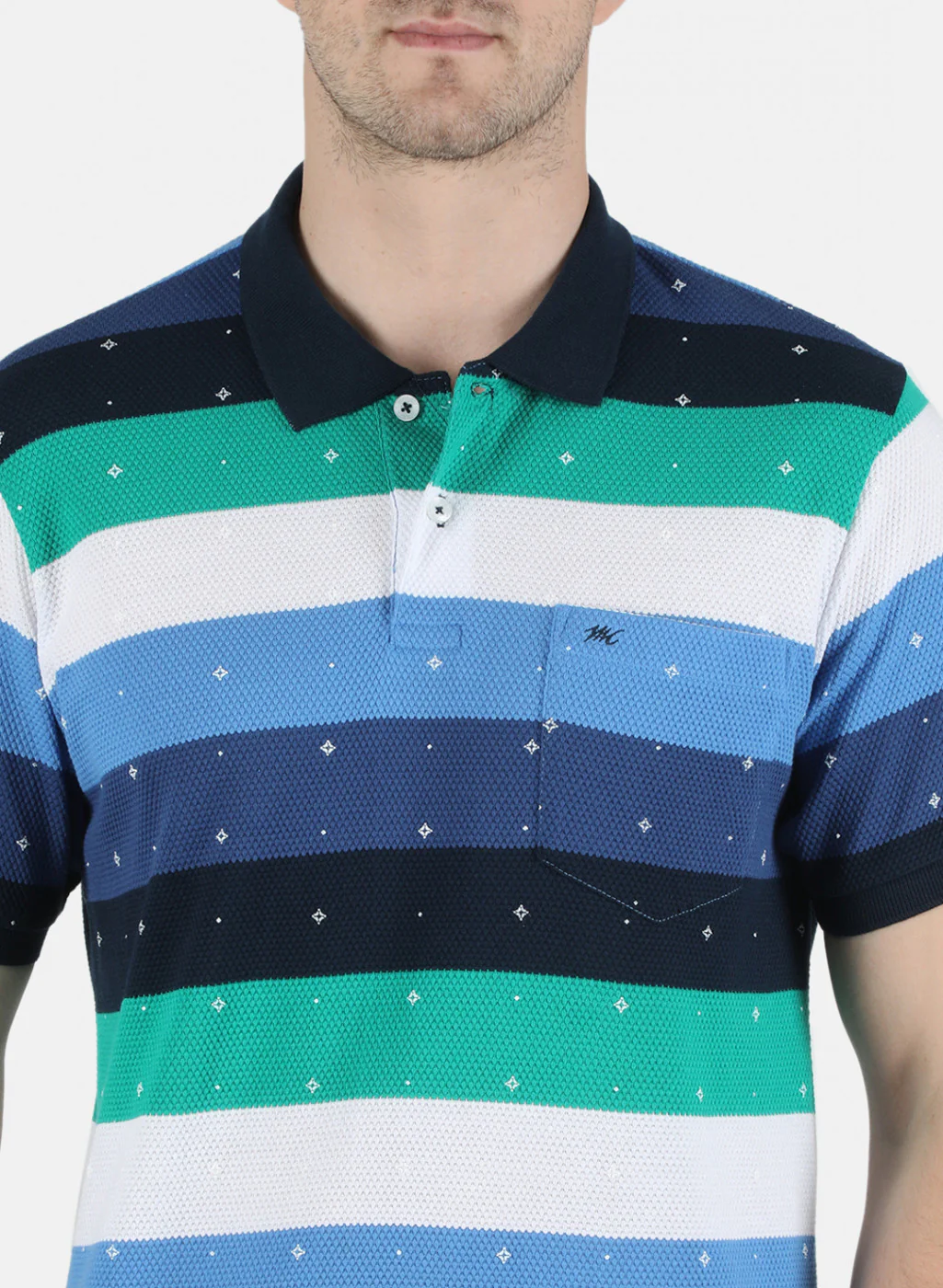 Men Blue Stripe T-Shirt - Image 4