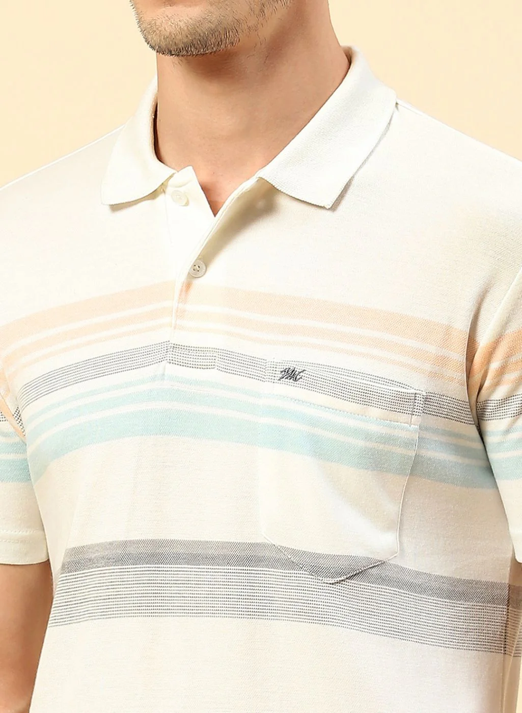 Men Blue Stripe T-Shirt - Image 6