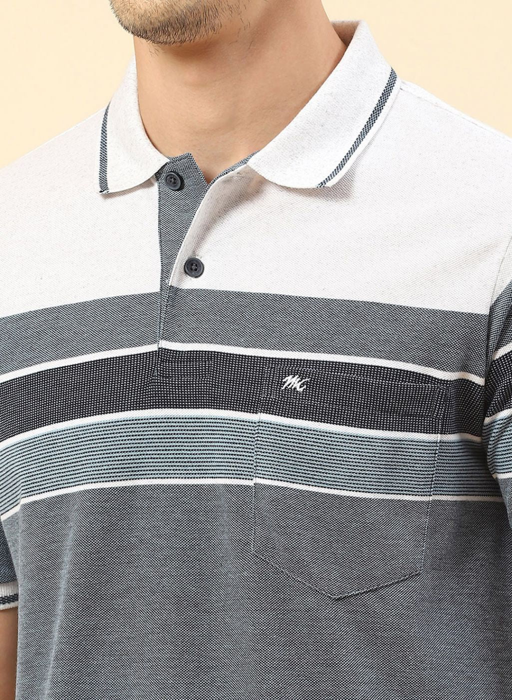 Men Blue Stripe T-Shirt - Image 6