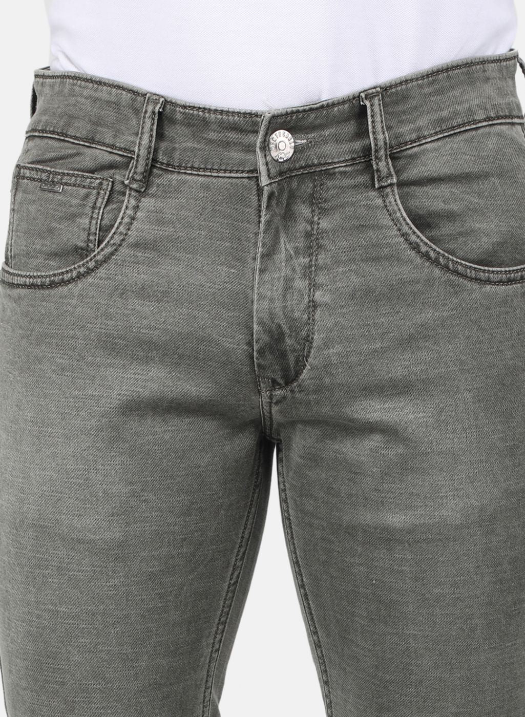Men Brown NArrow Fit Denim - Image 5