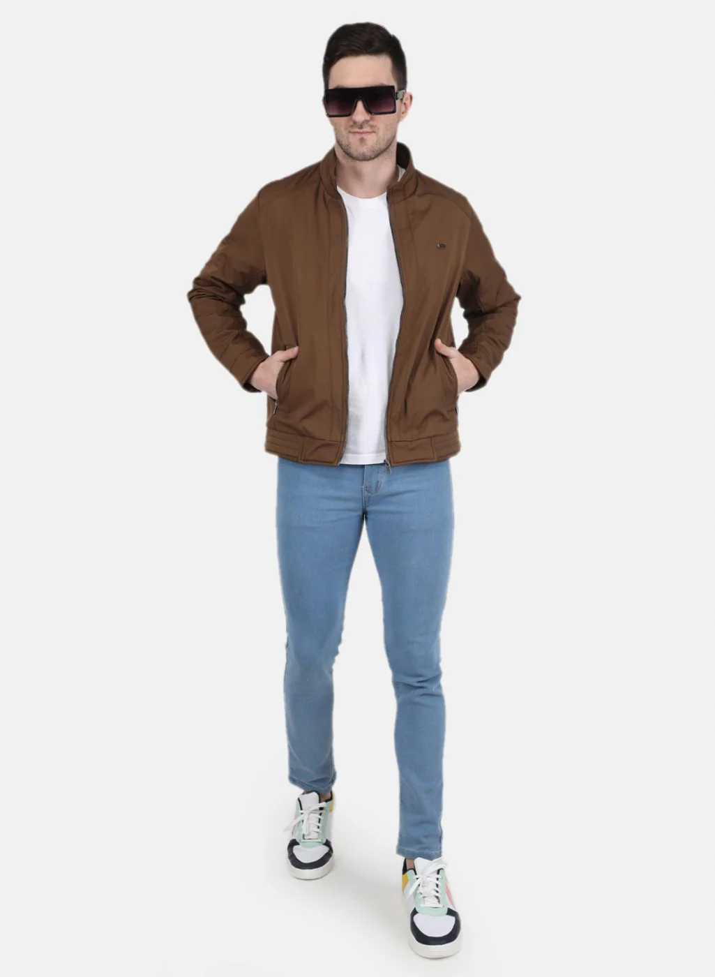 Men Brown Printed Jacket - Image 2