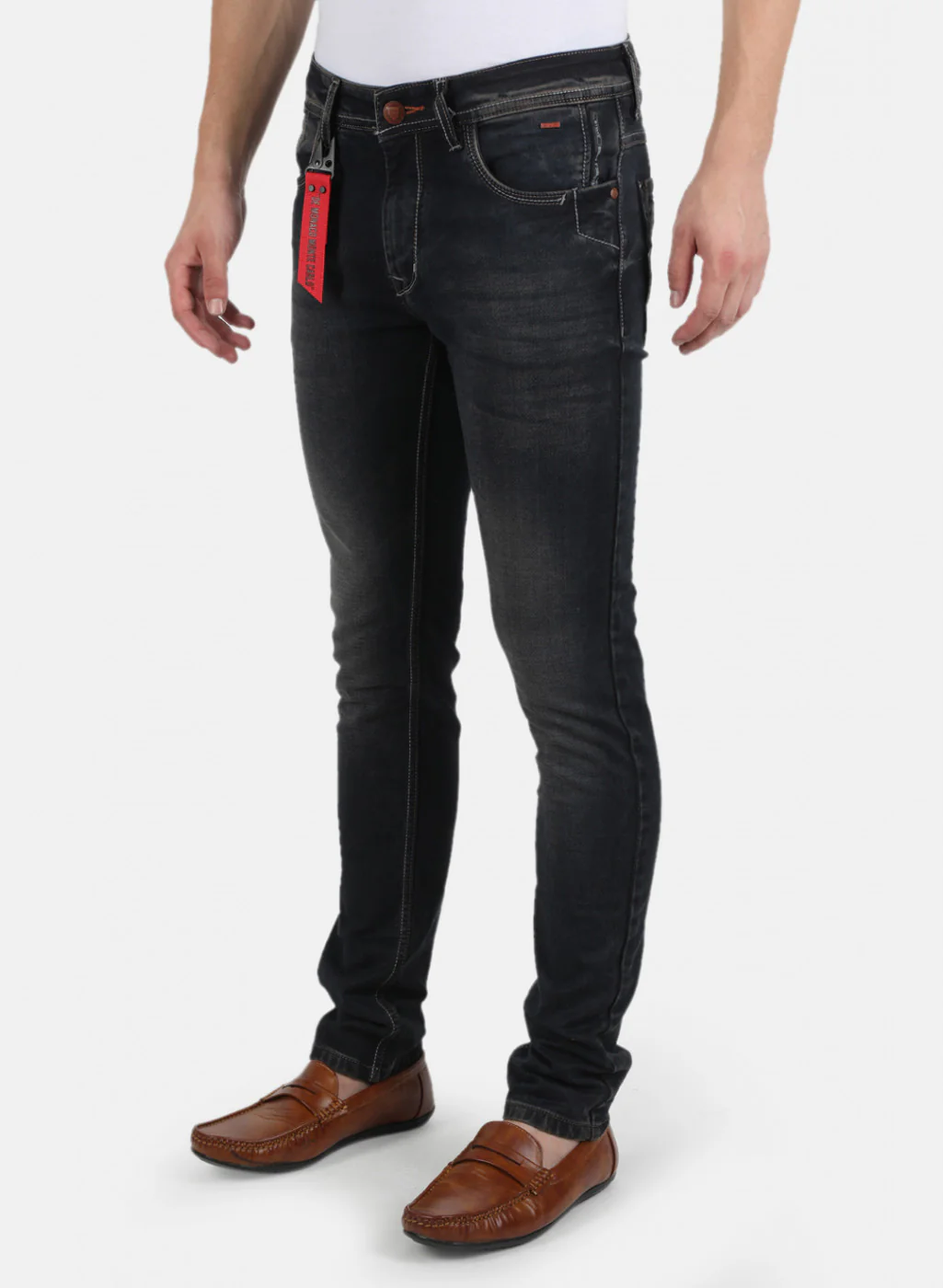 Men Brown Skinny Fit Denim - Image 2