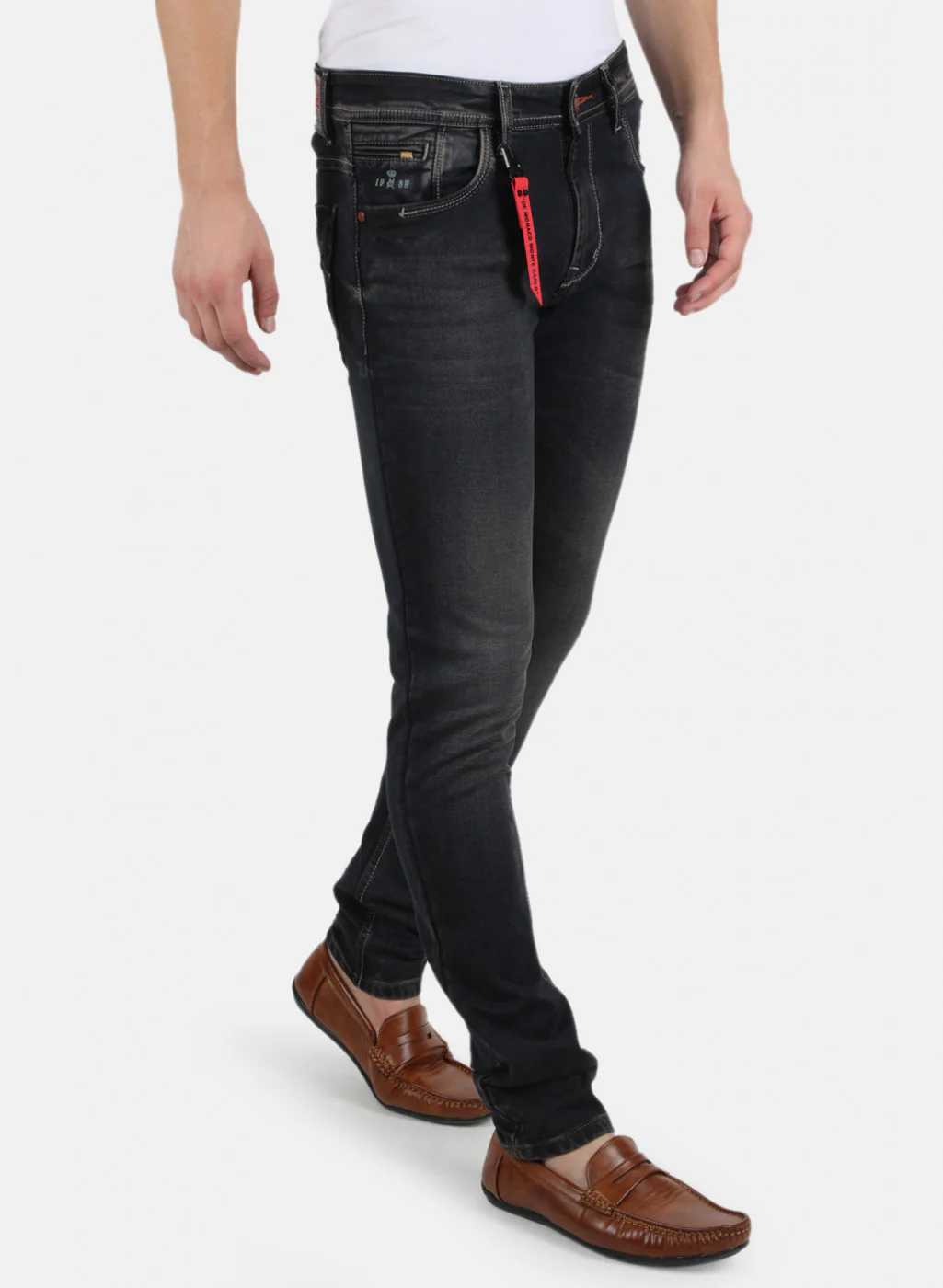 Men Brown Skinny Fit Denim - Image 6