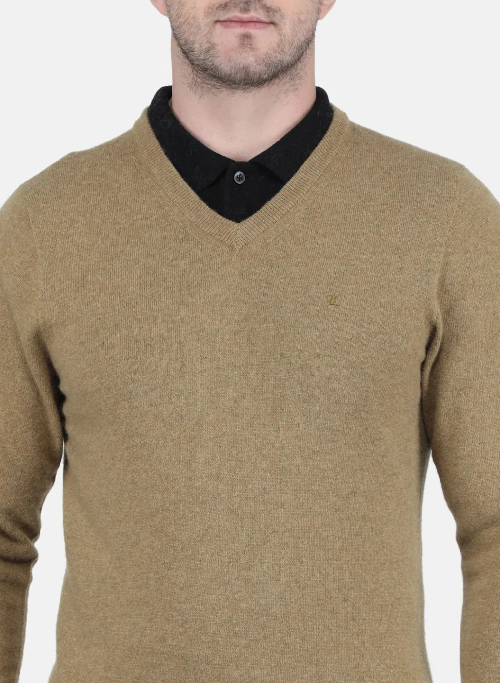 Men Brown Solid Pullover - Image 4