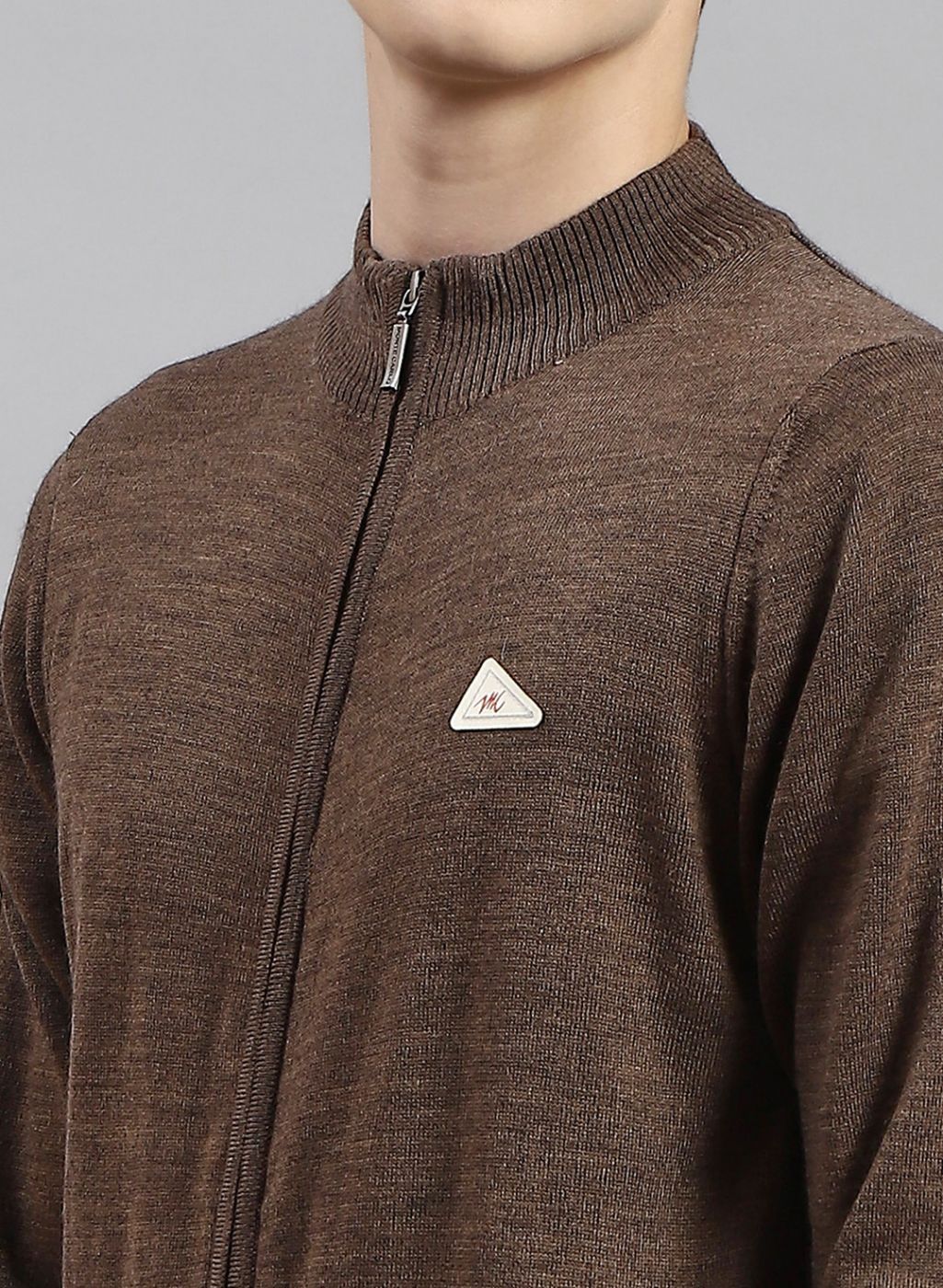 Men Brown Solid Wool blend Pullover - Image 6