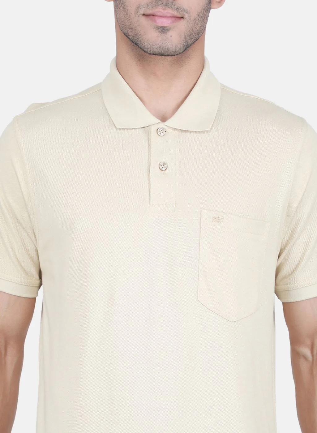 Men Camel Brown Solid T-Shirt - Image 5
