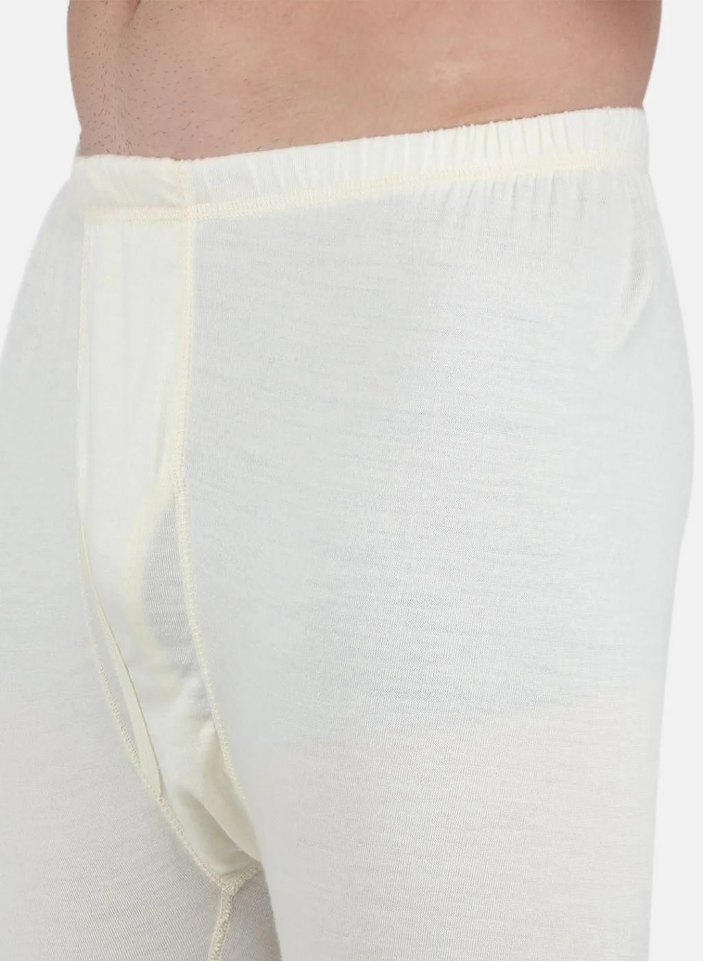 Men Cream Solid Thermal Lower - Image 5