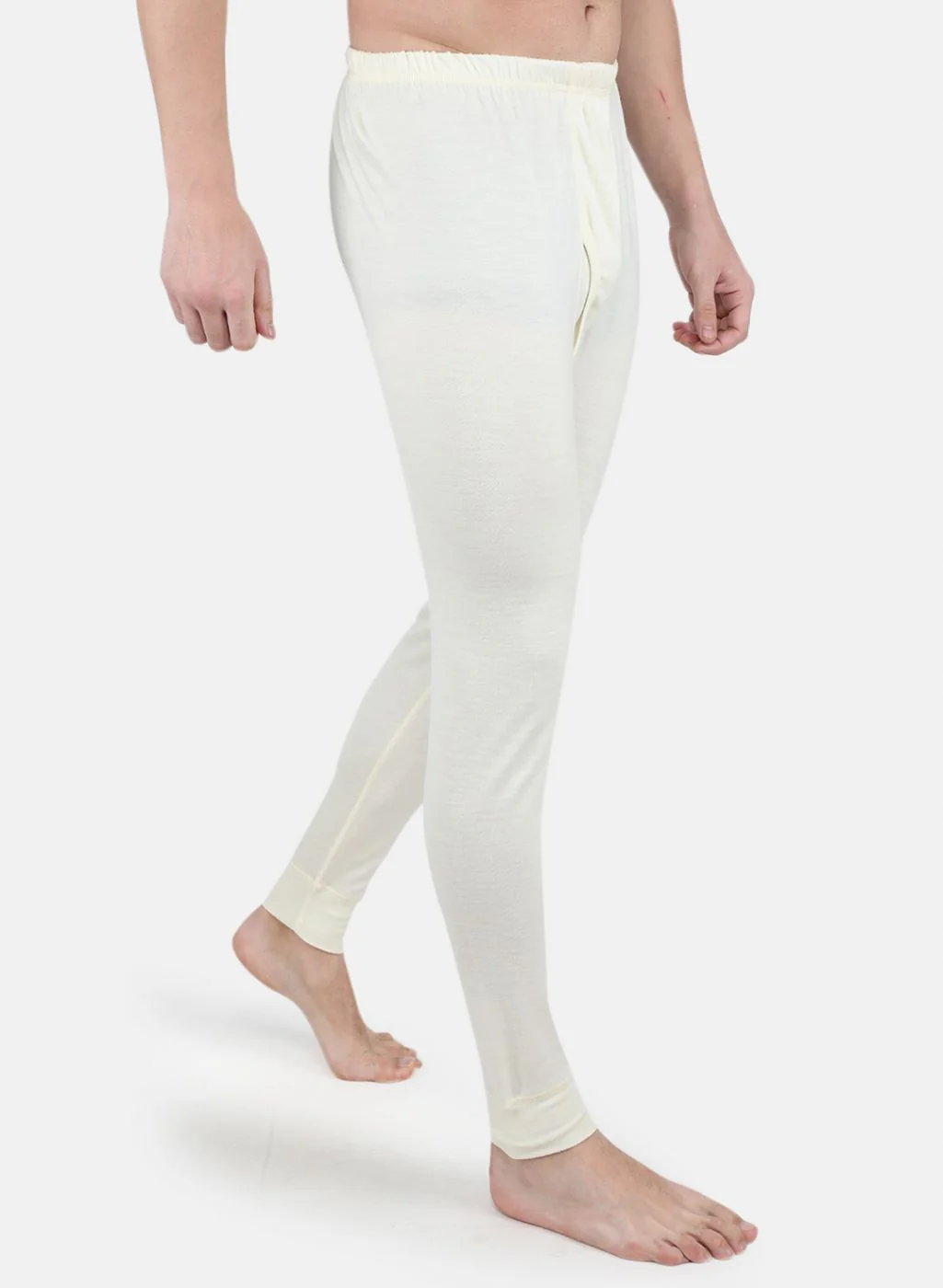Men Cream Solid Thermal Lower - Image 6