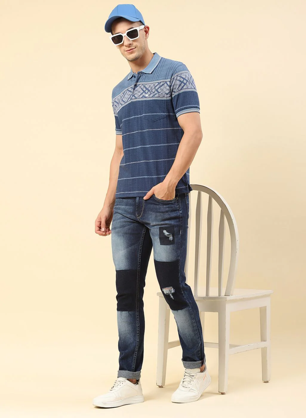 Men Denim Printed T-Shirt - Image 2