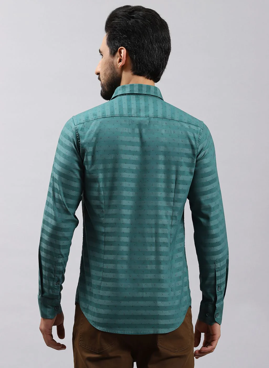 Men Green Printed Cotton Blend Shirt - Image 5