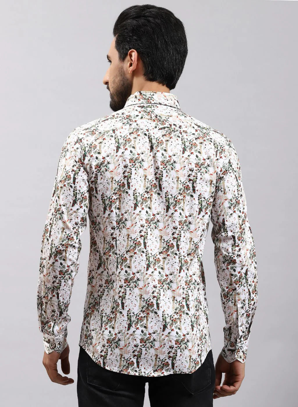 Men Green Printed Pure Cotton Shirt - Image 5