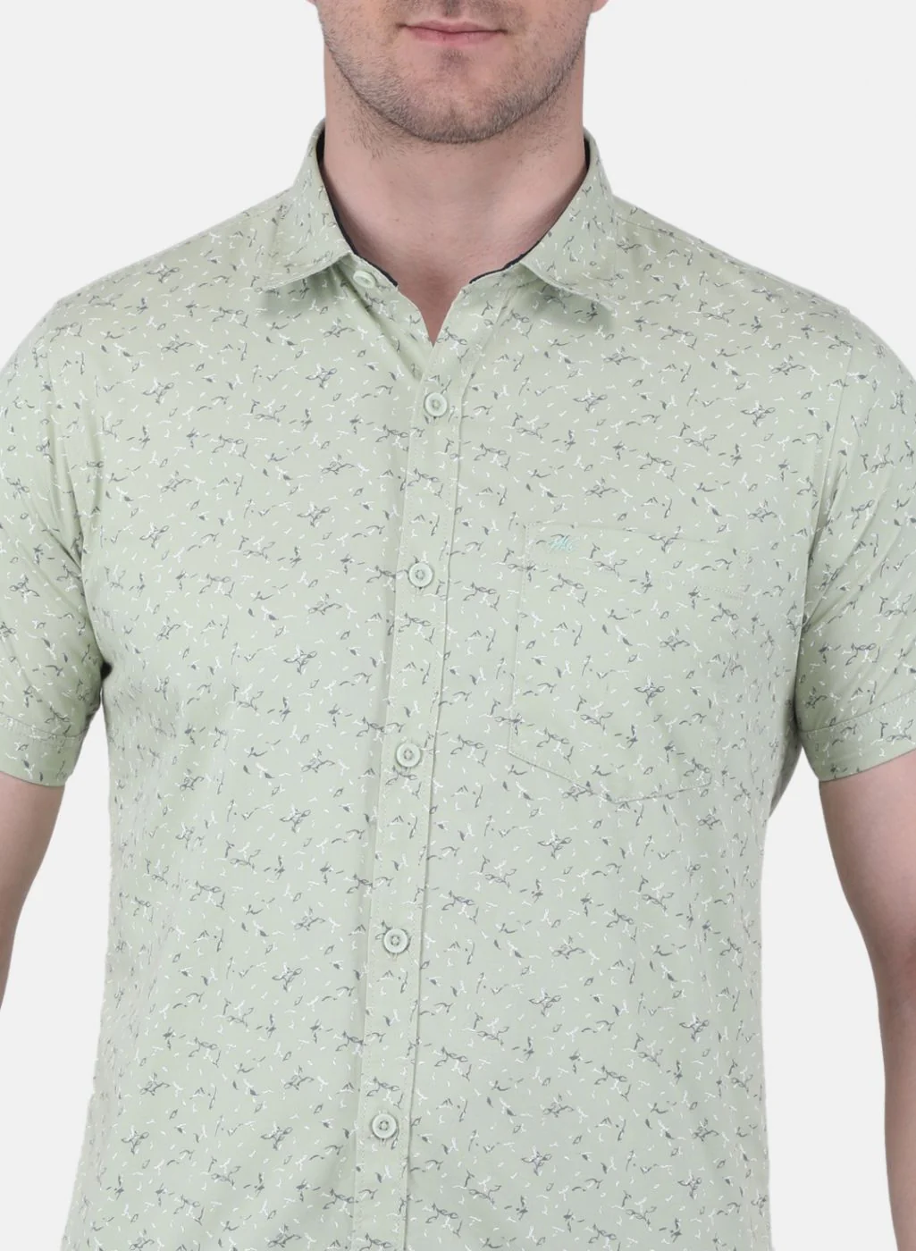 Men Green Printed Shirt - Image 5