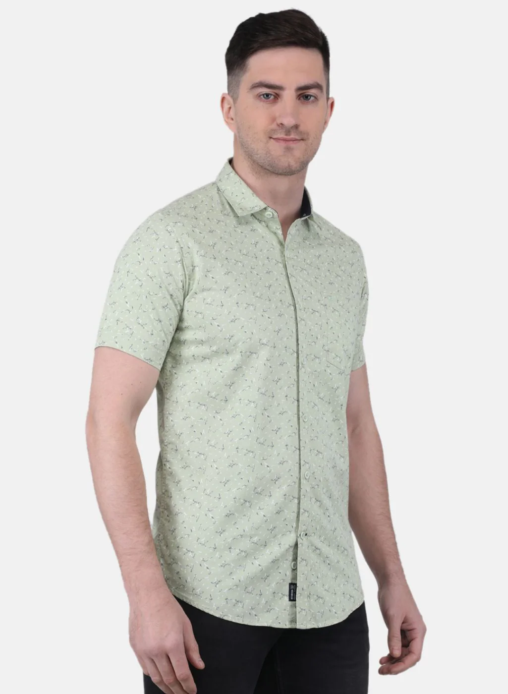 Men Green Printed Shirt - Image 6
