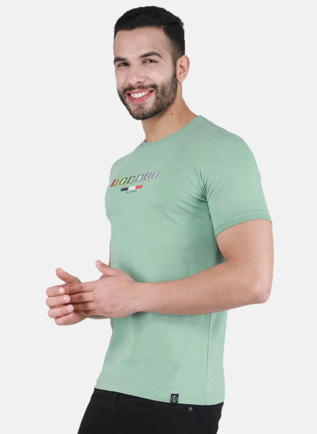 Men Green Printed T-Shirt - Image 2