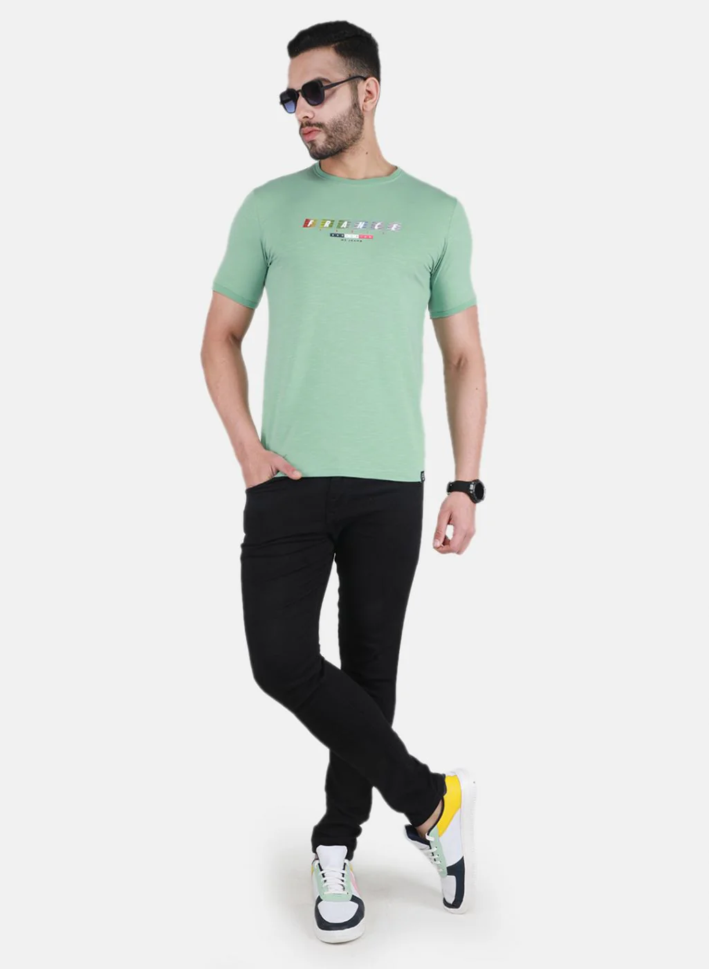 Men Green Printed T-Shirt - Image 4