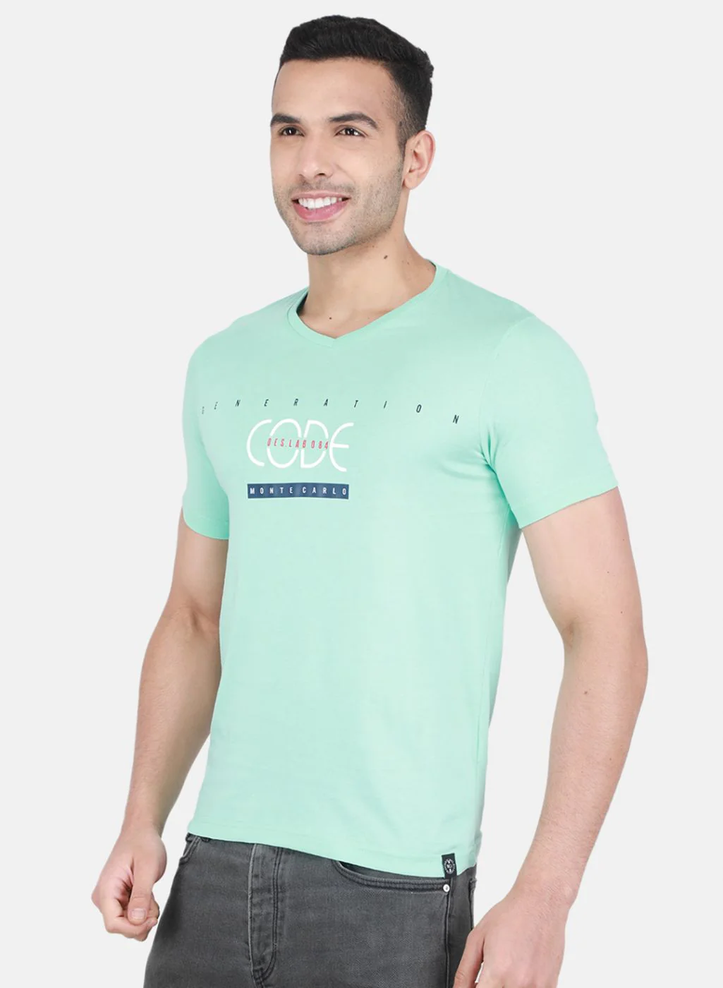 Men Green Printed T-Shirt - Image 2