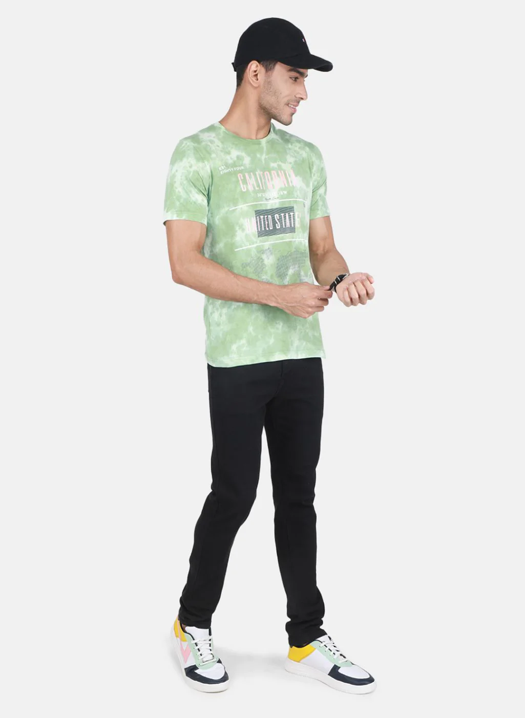 Men Green Printed T-Shirt - Image 4