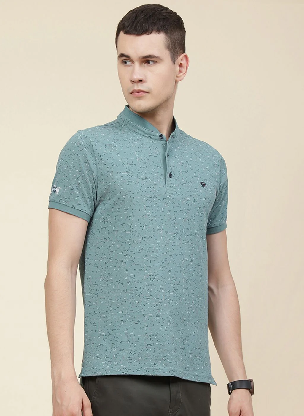 Men Green Printed T-Shirt - Image 3