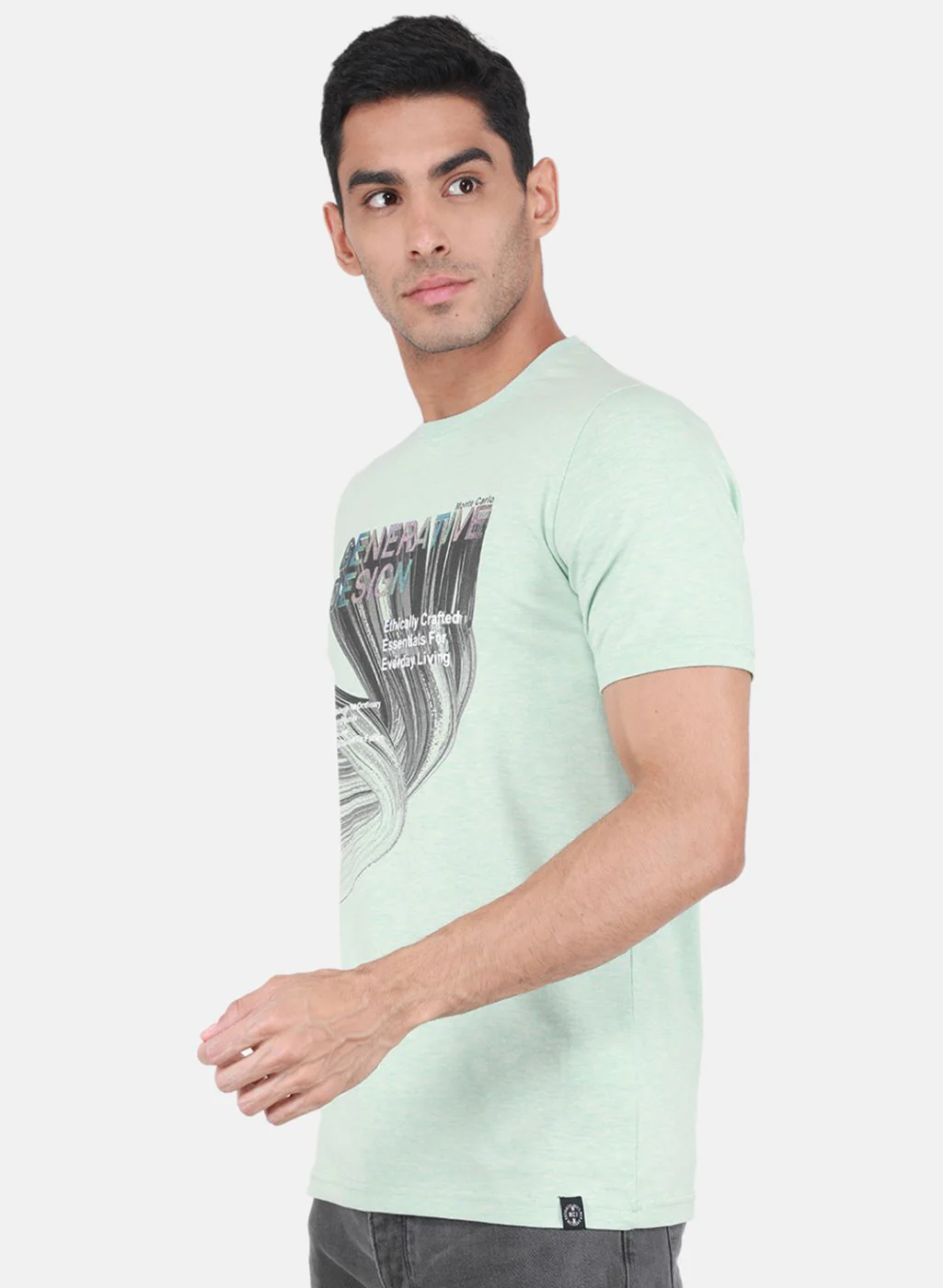 Men Green Printed T-Shirt - Image 3