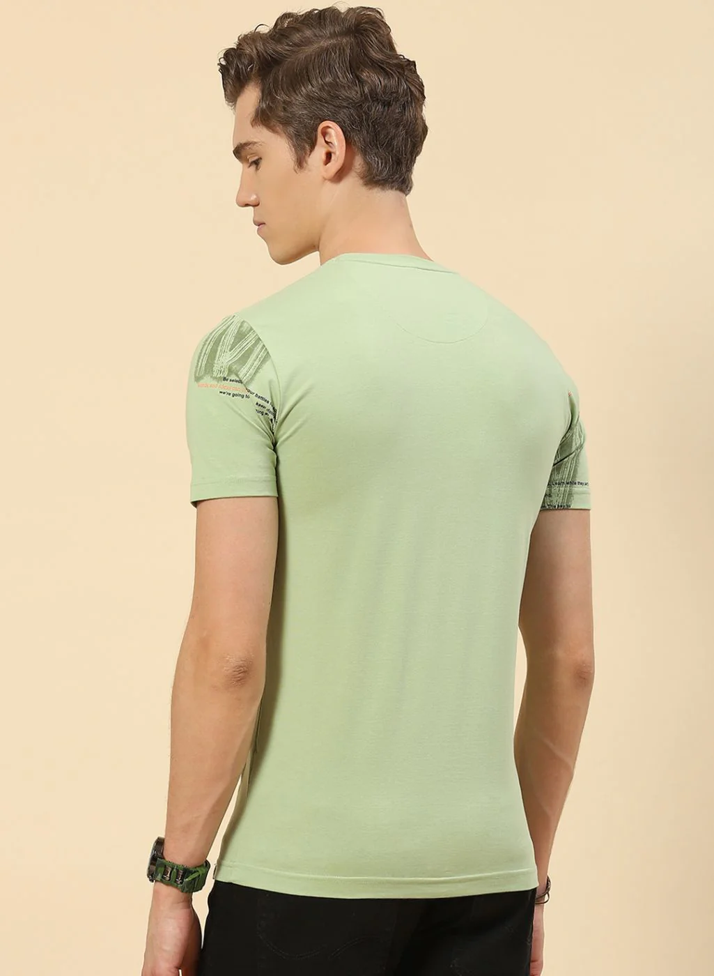 Men Green Printed T-Shirt - Image 5