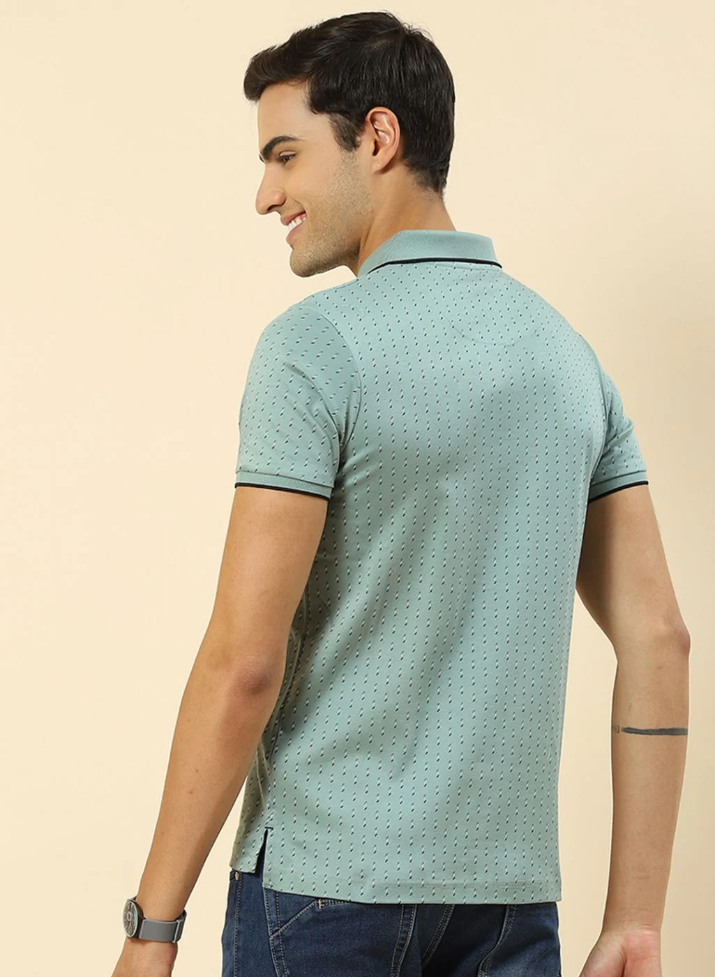 Men Green Printed T-Shirt - Image 4