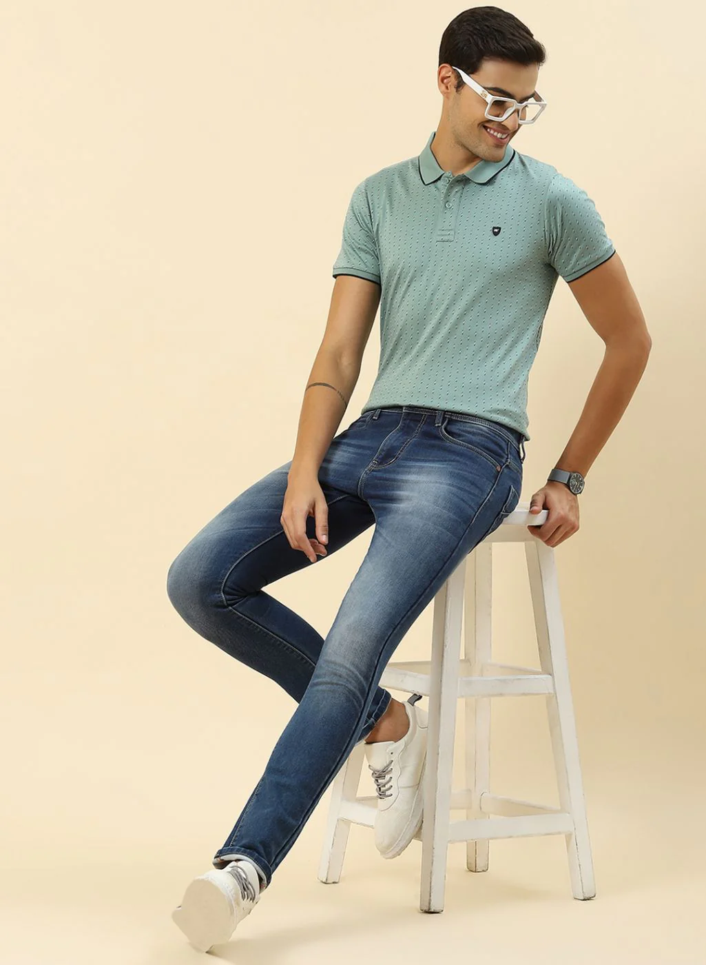 Men Green Printed T-Shirt - Image 5