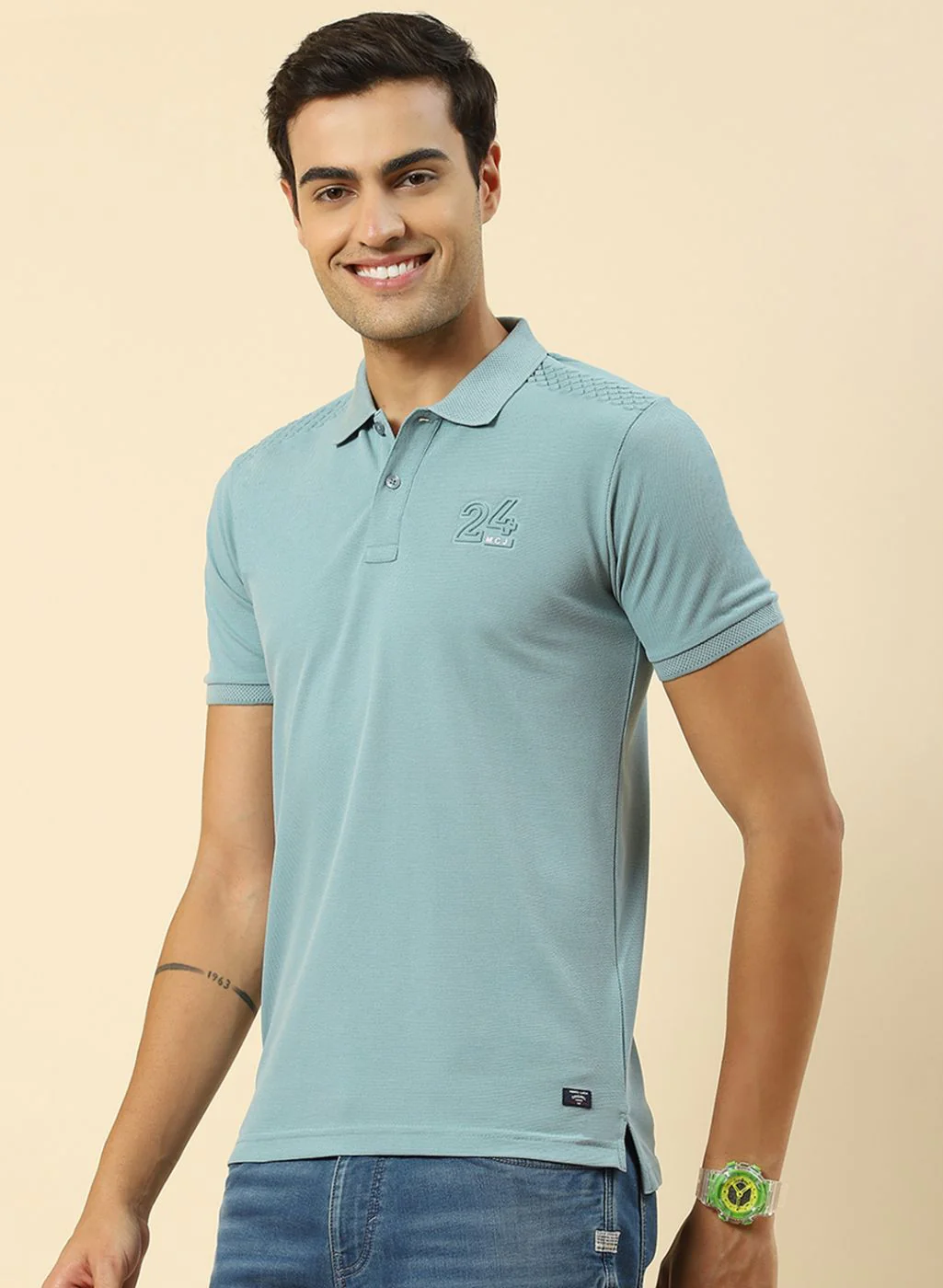 Men Green Printed T-Shirt - Image 2