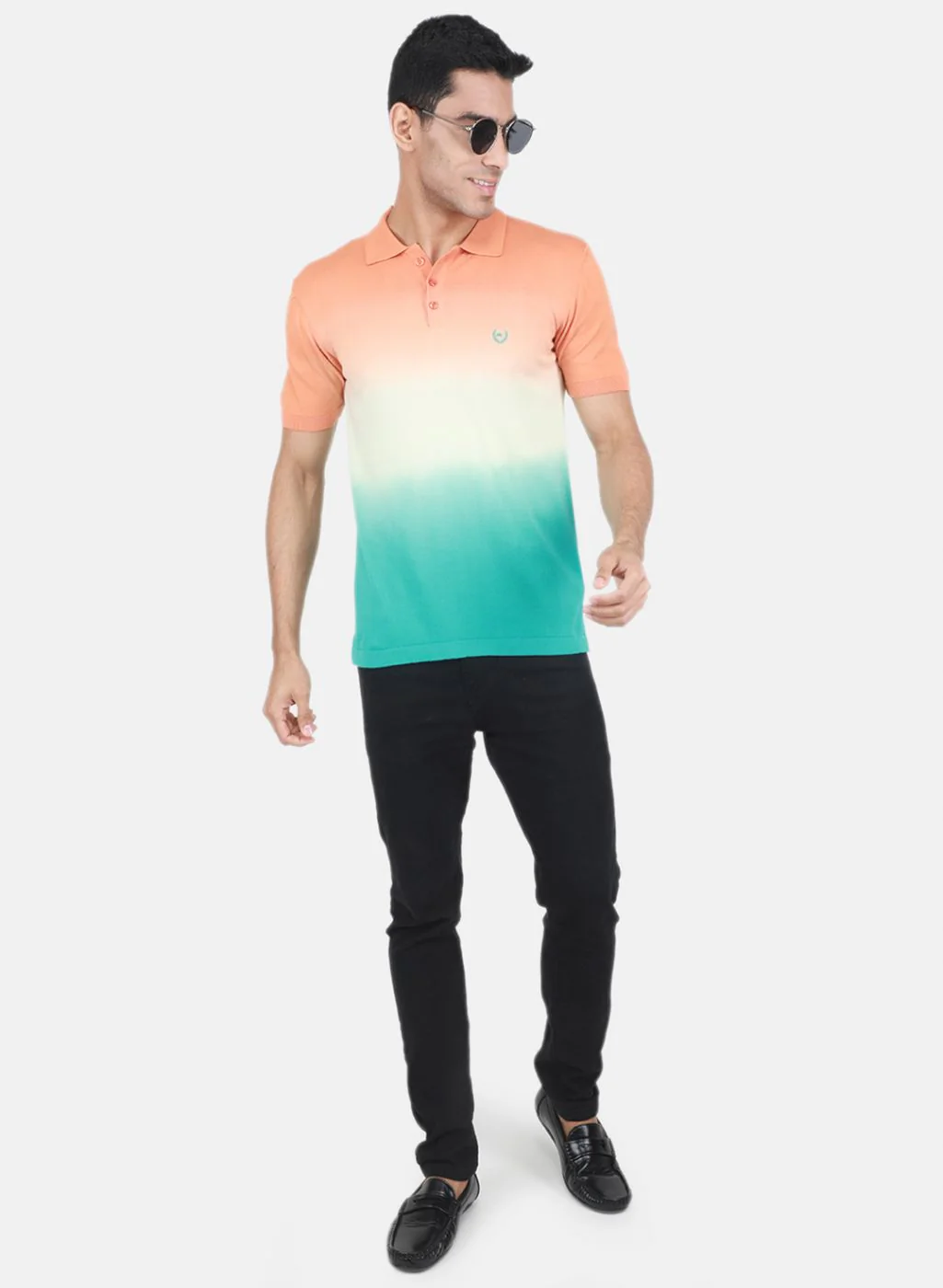 Men Green Self Design T-Shirt - Image 4