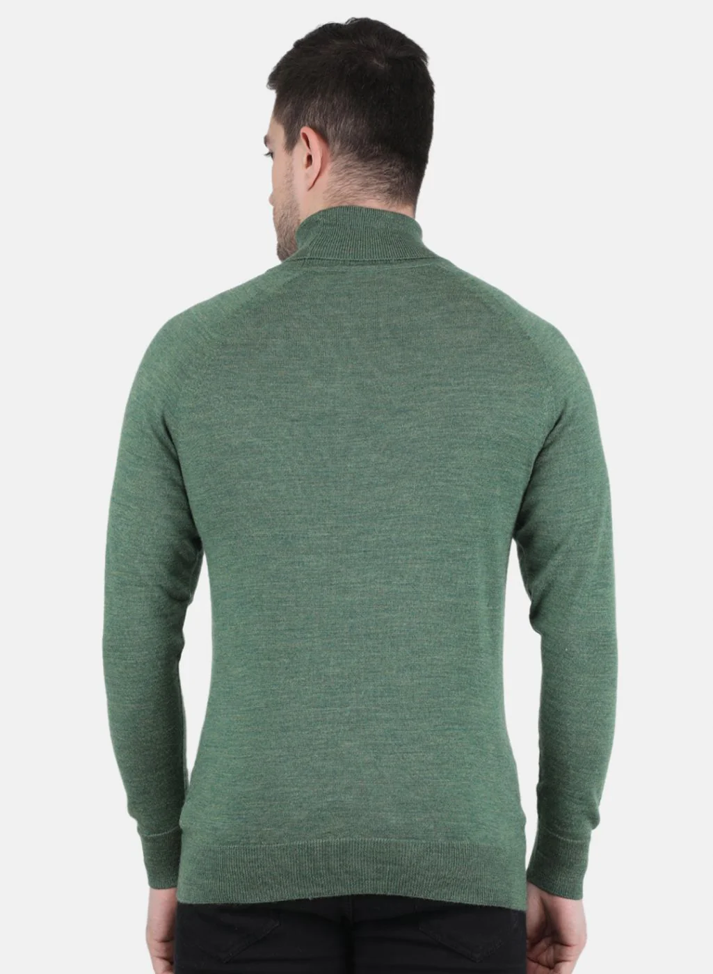 Men Green Solid Pullover - Image 3