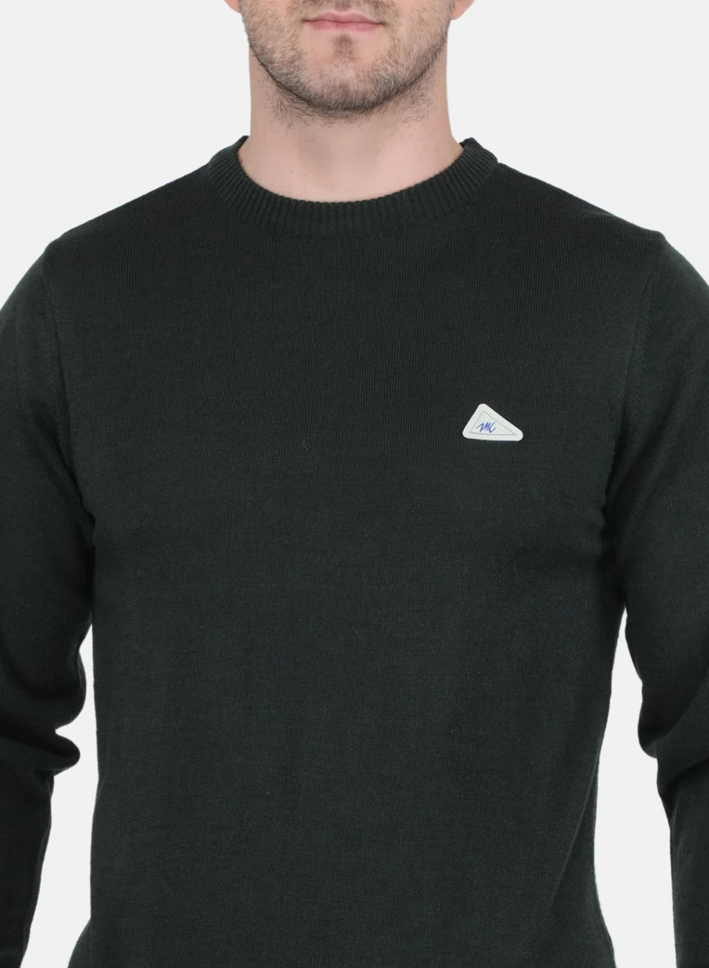 Men Green Solid Pullover - Image 5