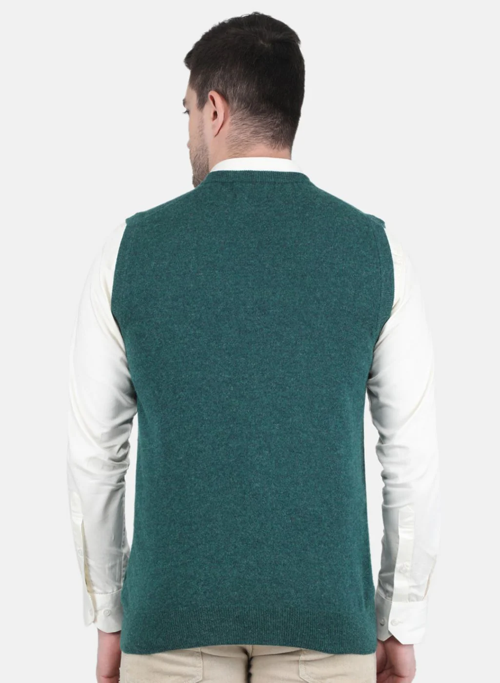 Men Green Solid Sweater - Image 3