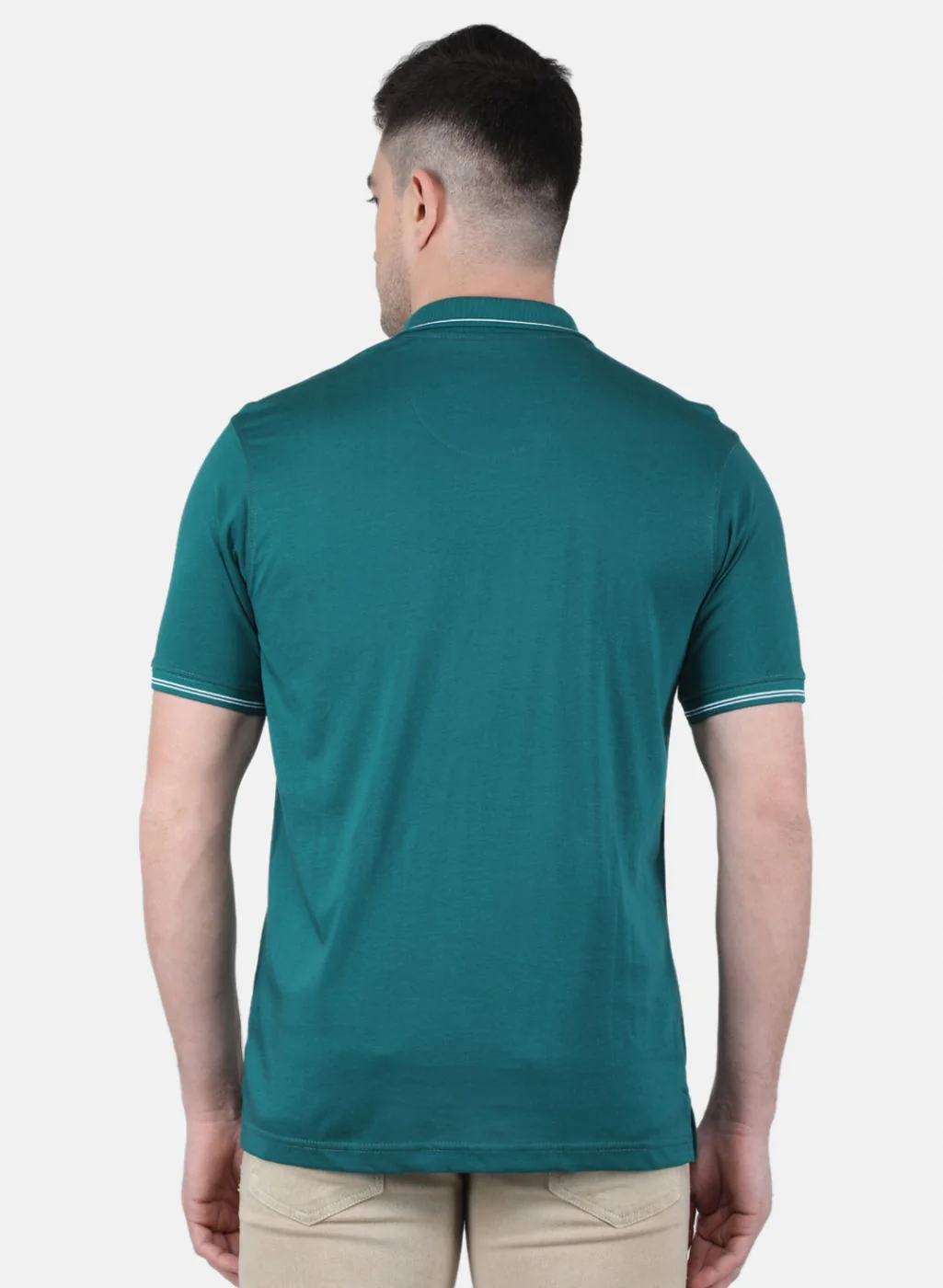 Men Green Solid T-Shirt - Image 3