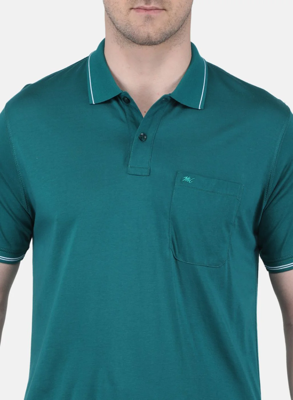 Men Green Solid T-Shirt - Image 5