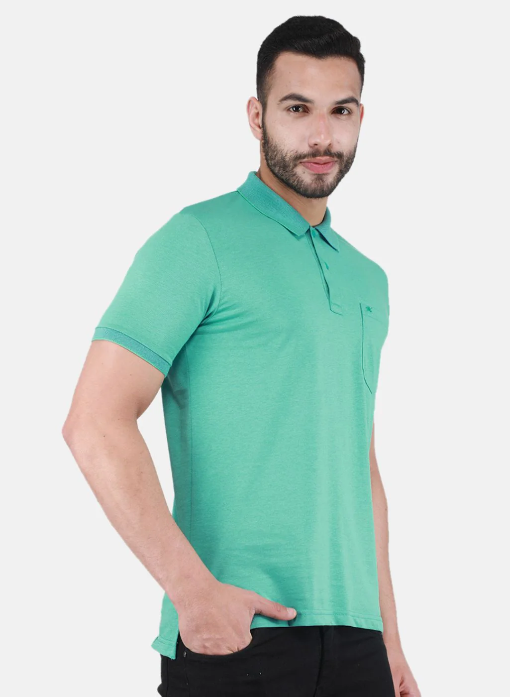 Men Green Solid T-Shirt - Image 6
